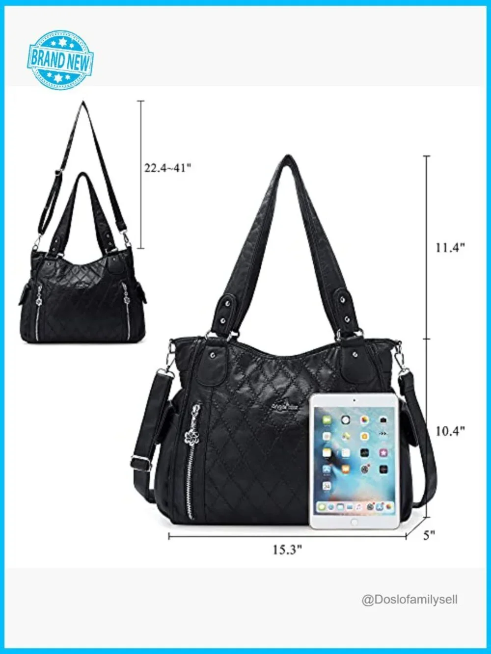 Top-Handle Hobo Purse Roomy Casual Shoulder Bag PU Tote Satchel